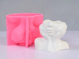 Molde silicona maceta media cabeza